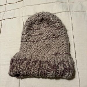 Free People Textured Knit Beanie - Gray and Purple